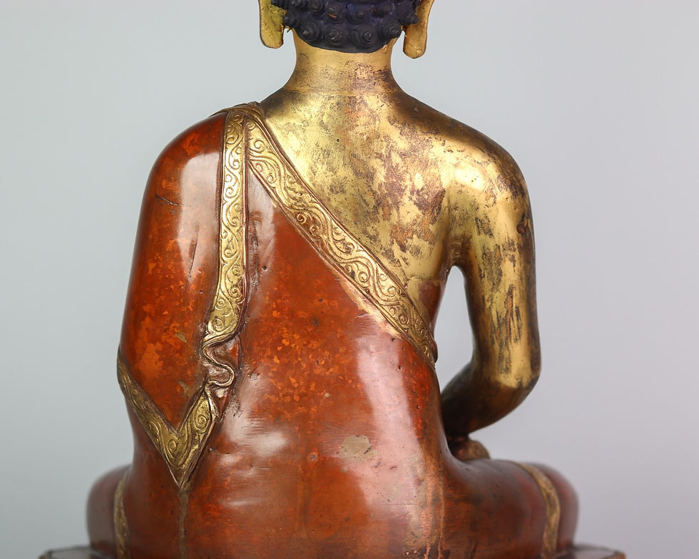 縮圖：釋迦佛 銅 半鎏金 手工 尼泊爾 14.5" (36cm)