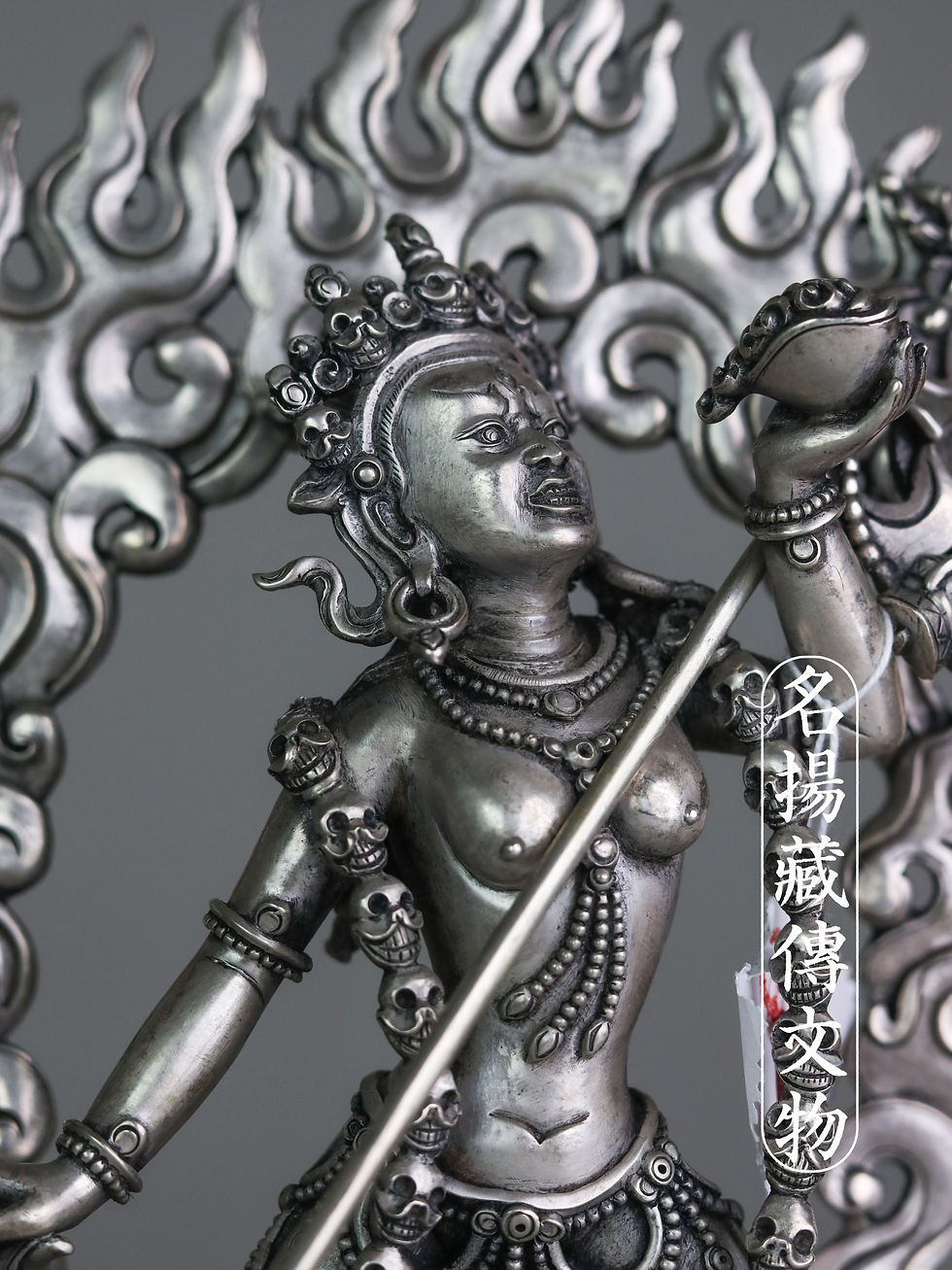 縮圖：卡雀佛母 金剛瑜伽母 銀佛像 手工 尼泊爾 Vajra Jogini Silver Statue Handmade Nepal 25cm/1842g