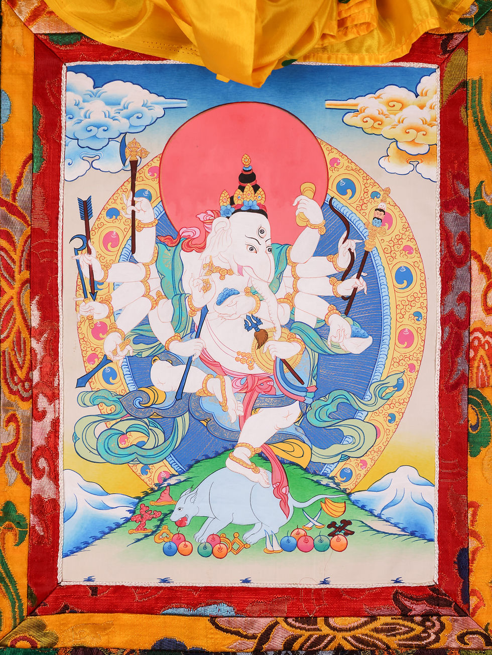 縮圖：唐卡 象鼻財神 Ganesh Tangka #2