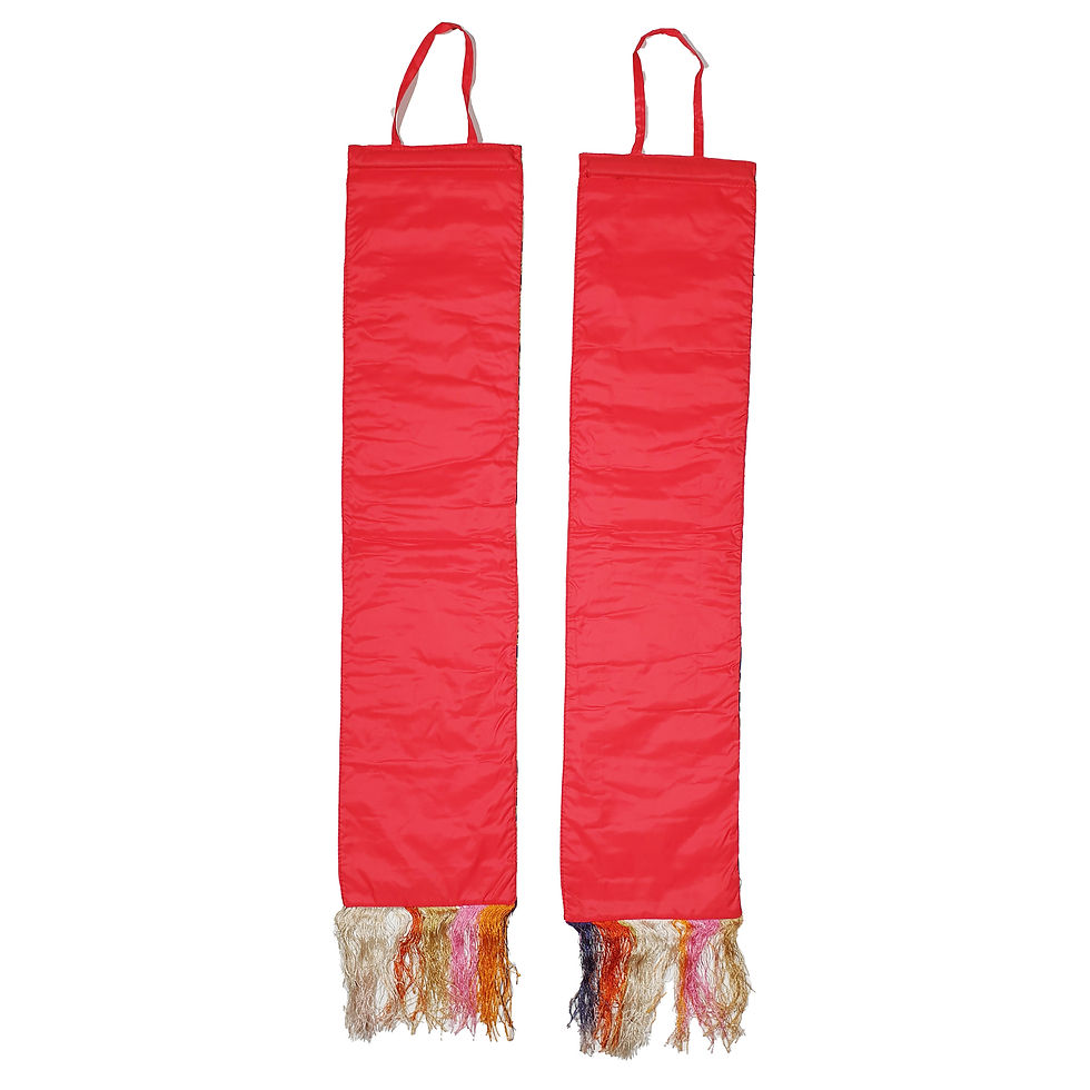 Thumbnail: 六字咒語 直布/幡 一對 2.5ft Om Mane Hanging cloth 18x78cm/Sale #125