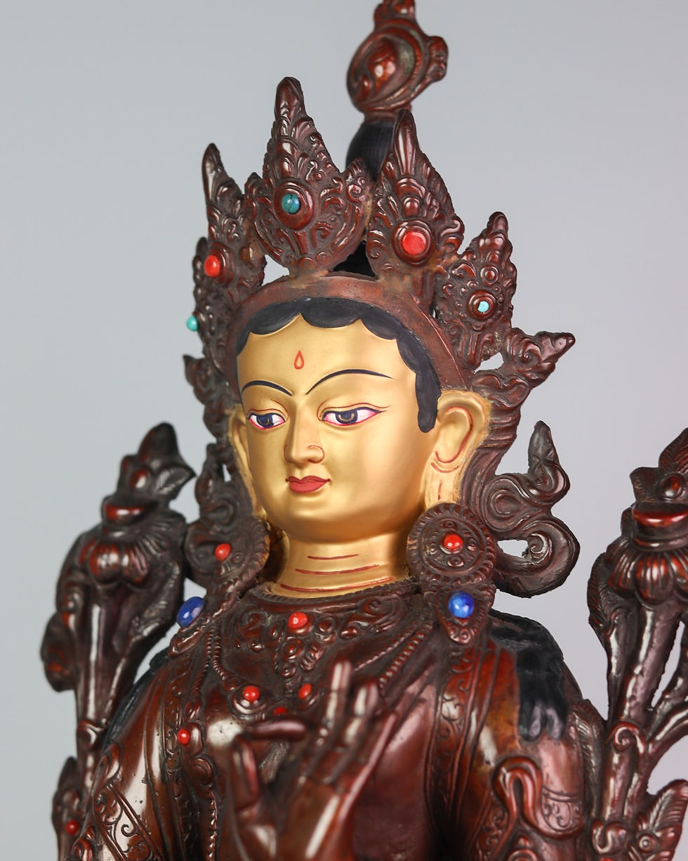 Thumbnail: 綠度母 銅 手工 尼泊爾 12.5" (34cm)