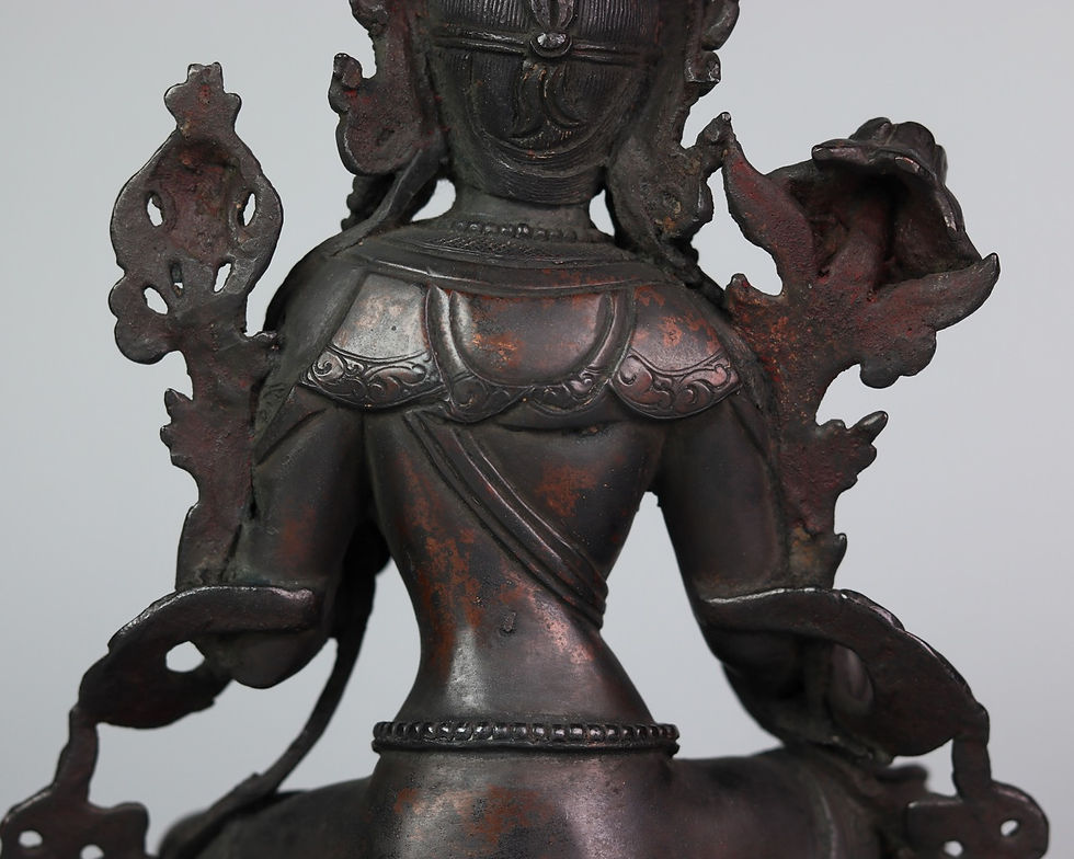 縮圖：綠度母 銅 手工 尼泊爾 8" (21cm)