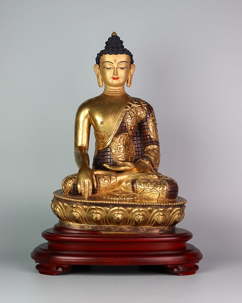 釋迦佛銅半鎏金手工尼泊爾15