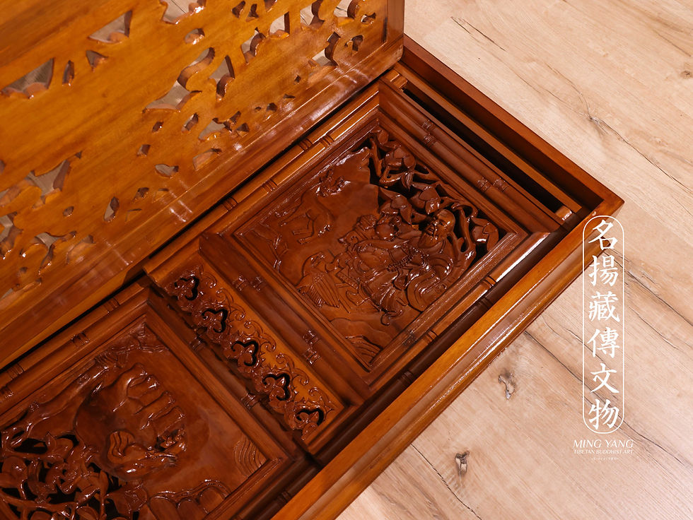 縮圖：Tibetan Traditional Wood Carving Table 91x41x54cm #I