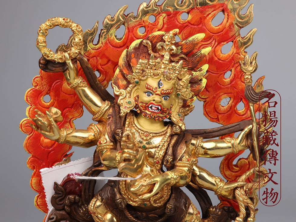 縮圖：瑪哈嘎拉 六臂 銅 半鎏金 手工 9" (23cm) #2