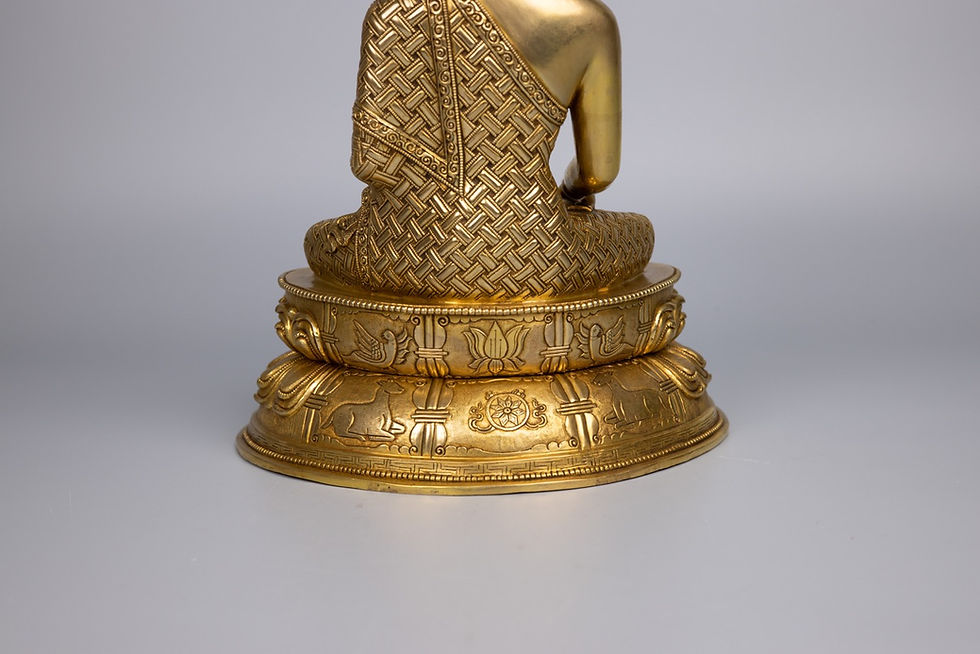 縮圖：不動佛 銅 全鎏金 手工 12" (30cm) #21