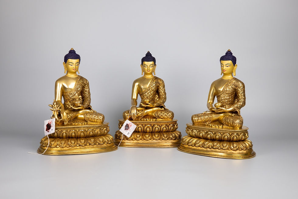 縮圖：藥師佛 銅 全鎏金 手工 12.2" (31cm) #11