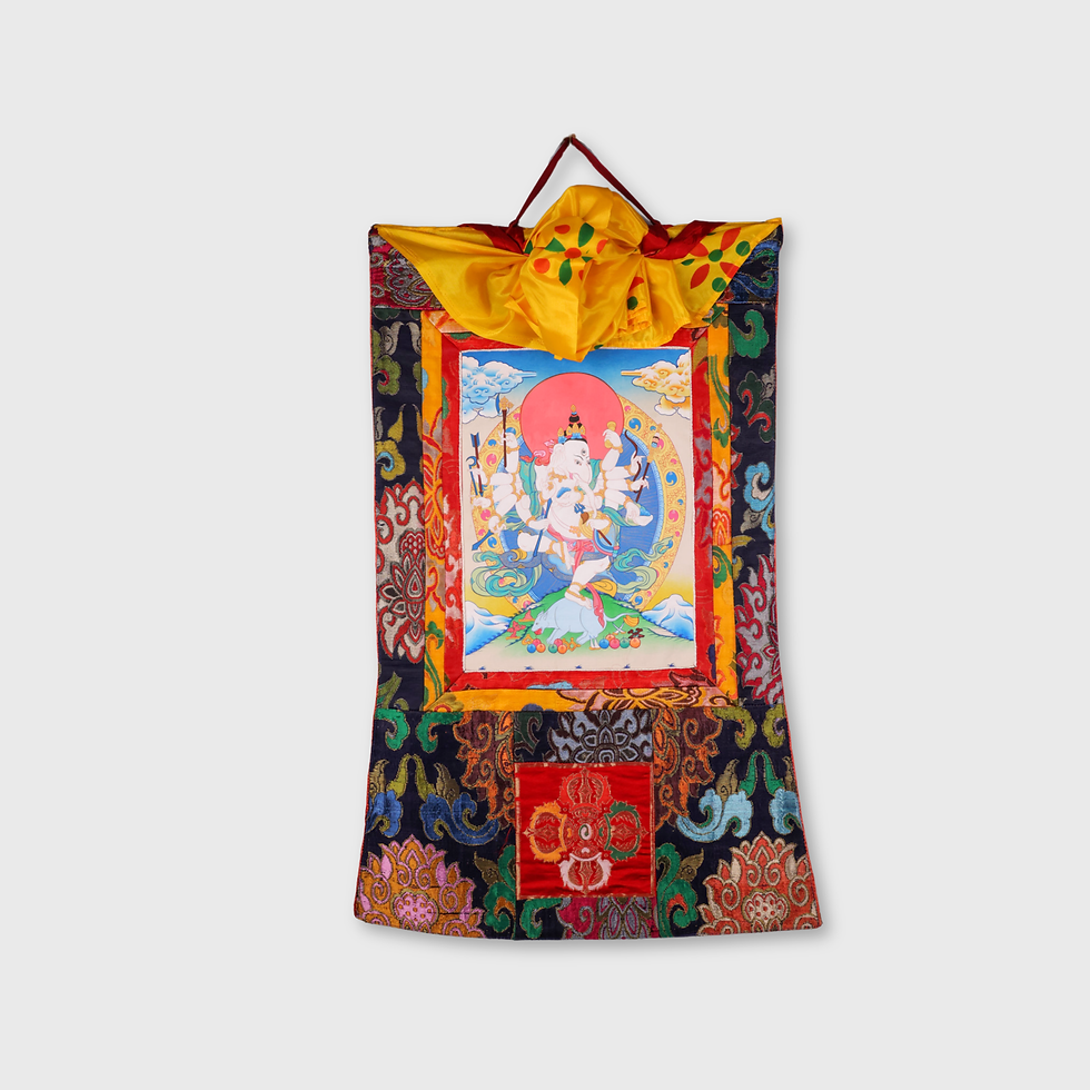 縮圖：唐卡 象鼻財神 Ganesh Tangka #2