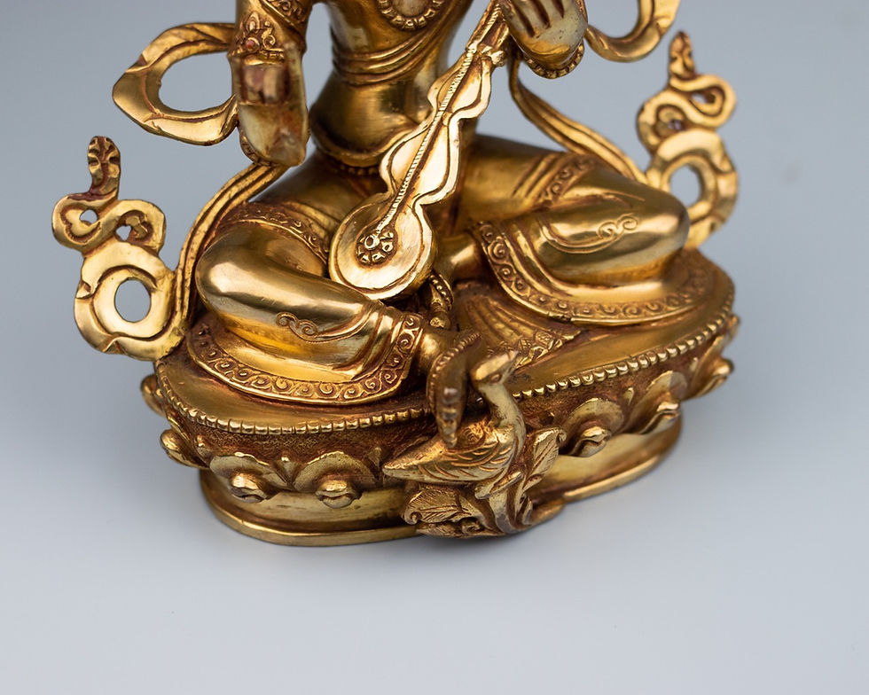 縮圖：妙音佛母 銅 全鎏金 手工 8" (21cm) #47