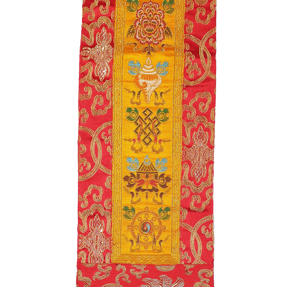 縮圖：八吉祥 直布/幡 一對 2.5ft Astamangala Hanging cloth 19x70cm/Sale #122