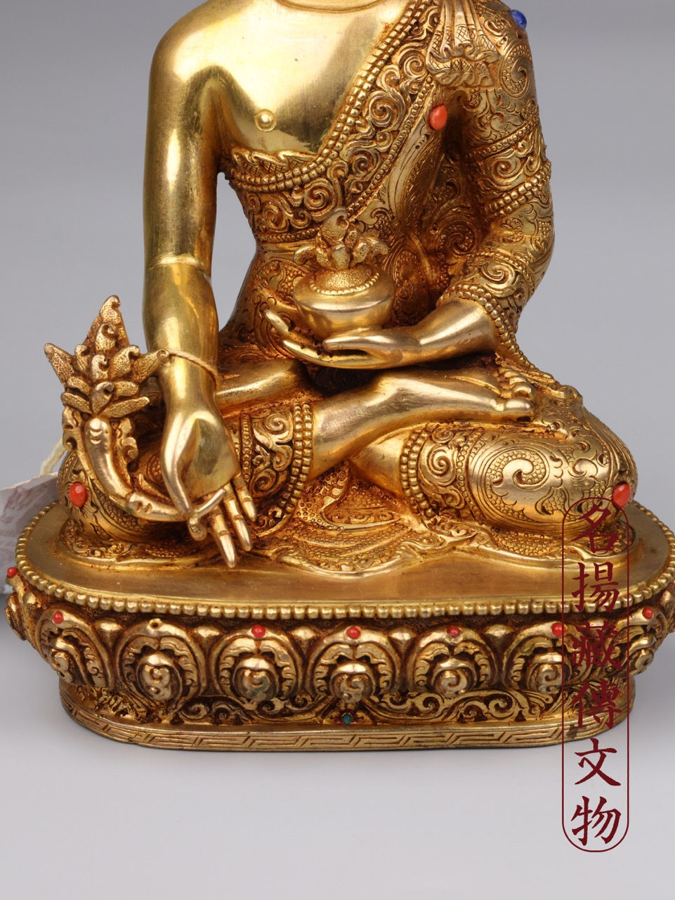 縮圖：藥師佛 銅 全鎏金 手工 7" (18.5cm) #4