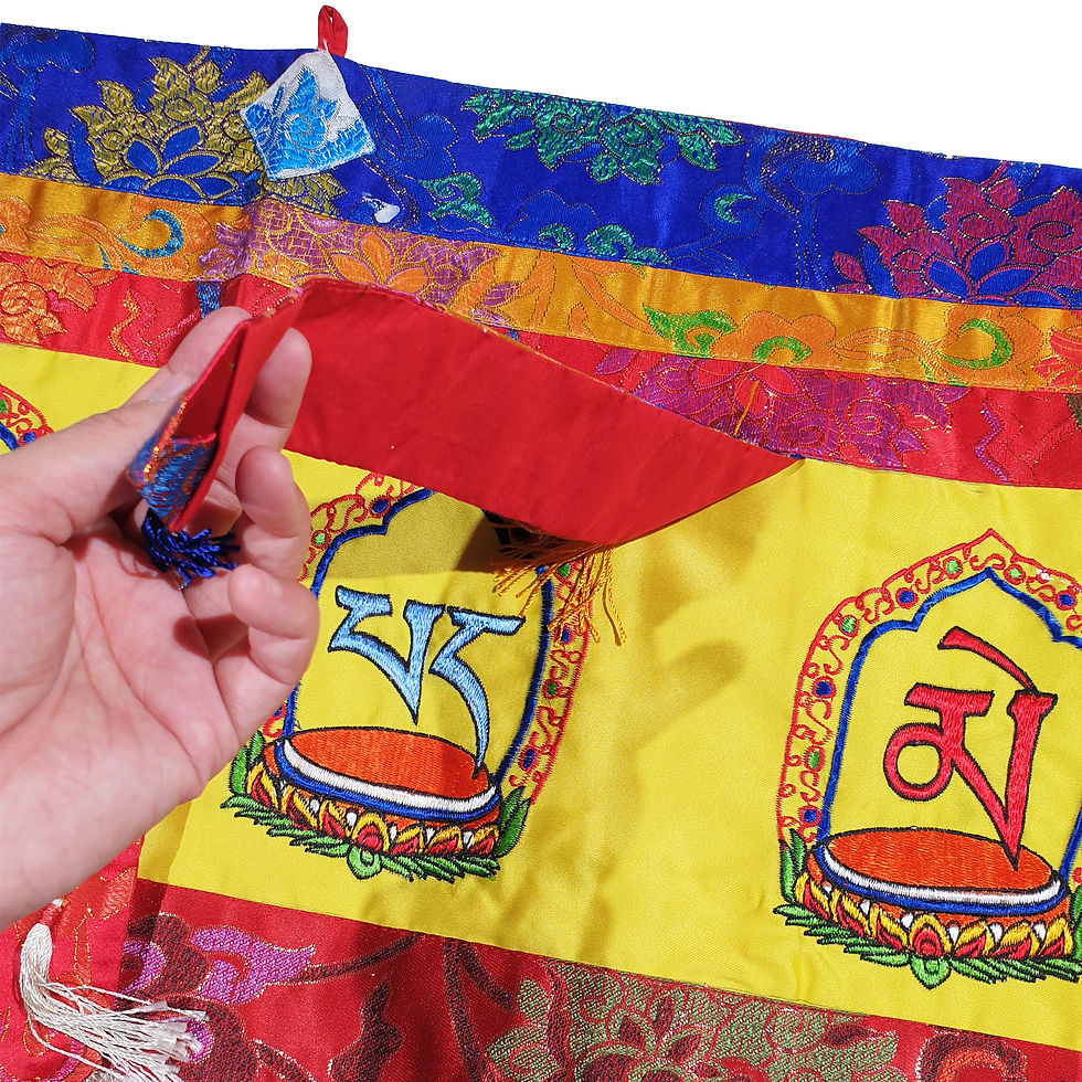 縮圖：六字真言咒語布 Om Mane Padme Hum mantra cloth 128x36cm/1pc/#31
