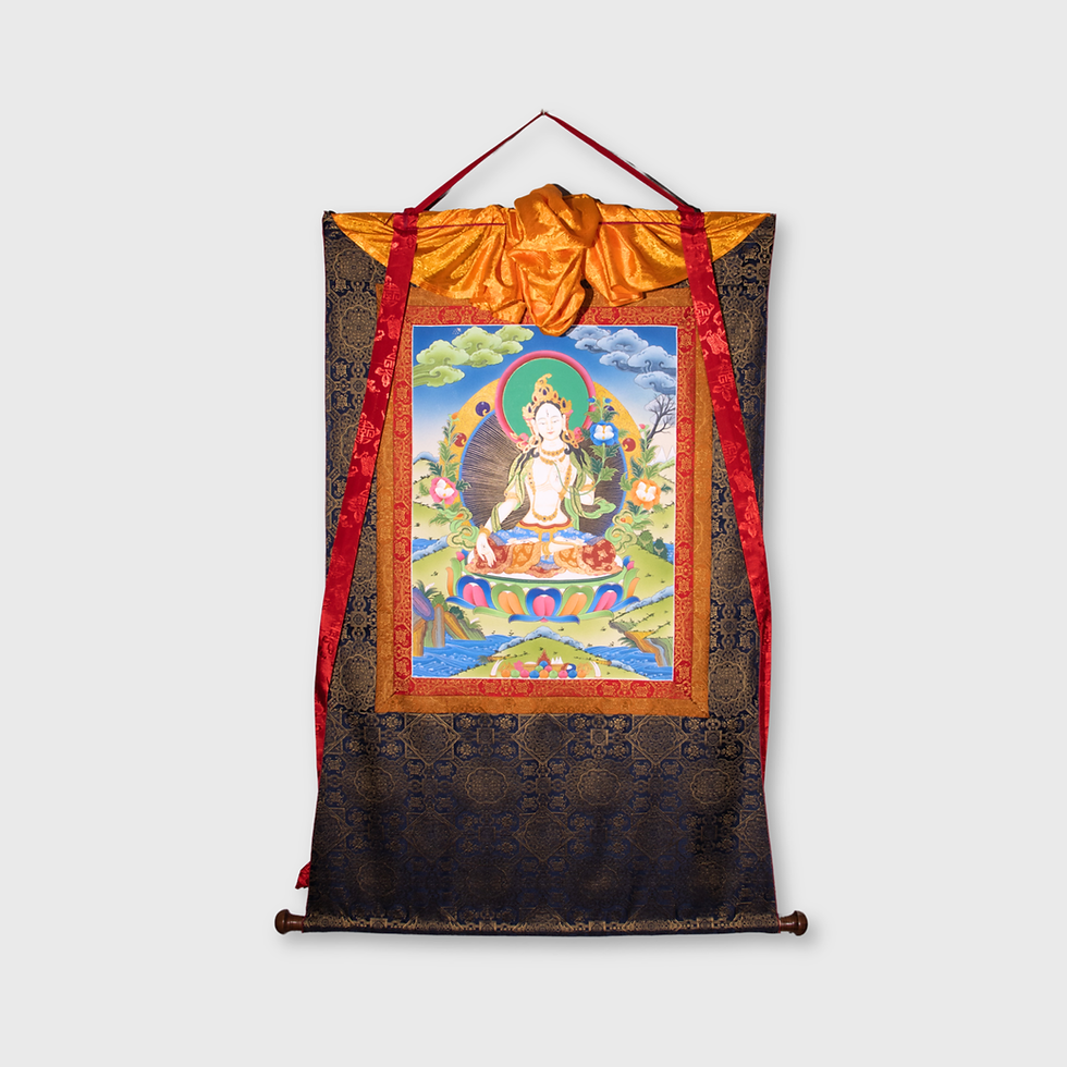 縮圖：唐卡 白度母 White Tara Tanka