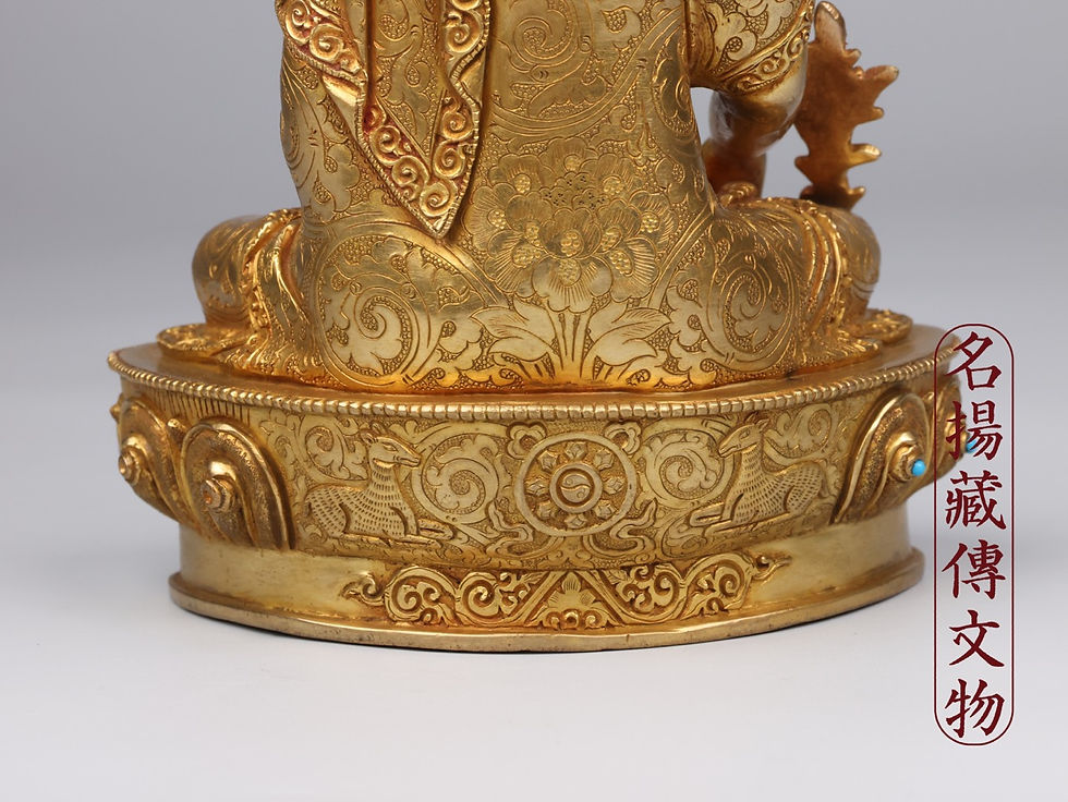 縮圖：藥師佛 銅 全鎏金 手工 8" (21cm) #3