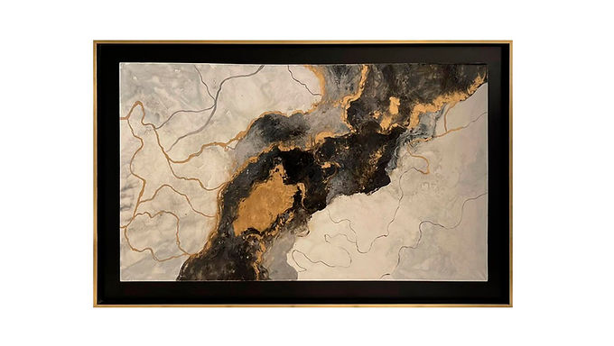 Cuadro Negro y Dorado