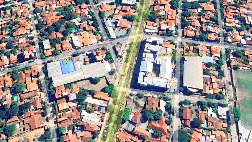 Imagen satelital del inmueble en Barrio Jara cerca de avenidas principales.