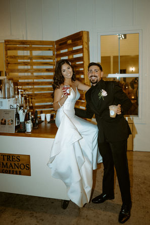Professional coffee cart at a Waco wedding reception