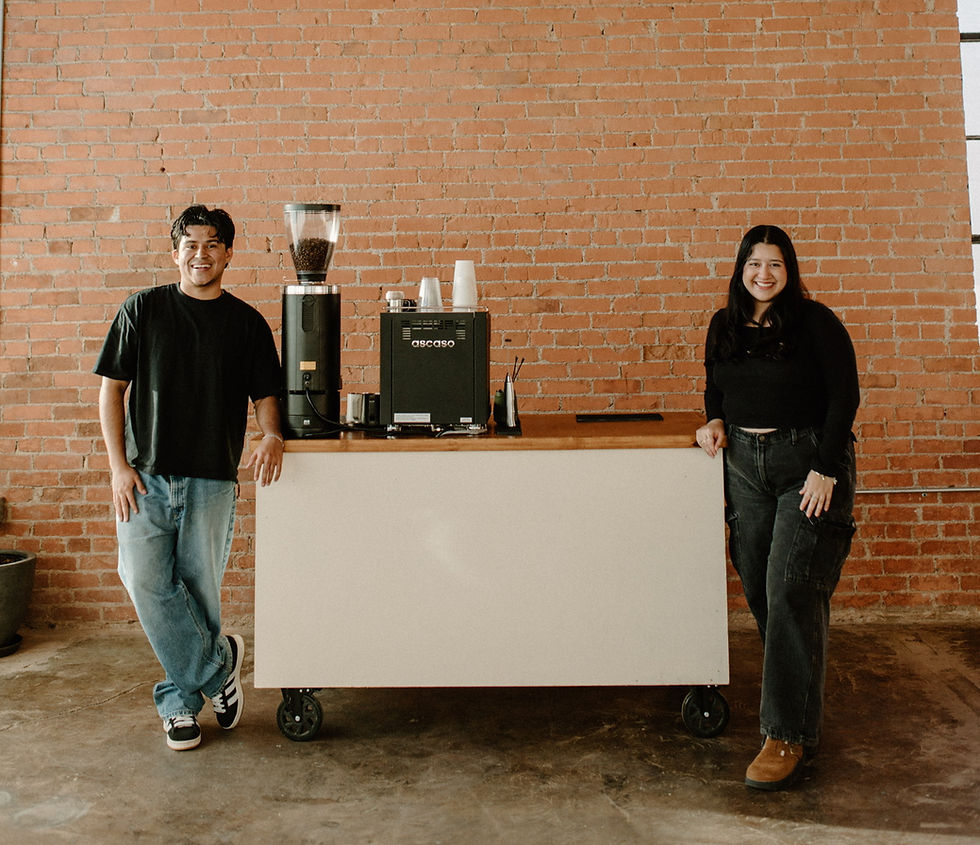 Tres Manos Coffee Cart mobile espresso bar setup for corporate events in Texas with professional baristas