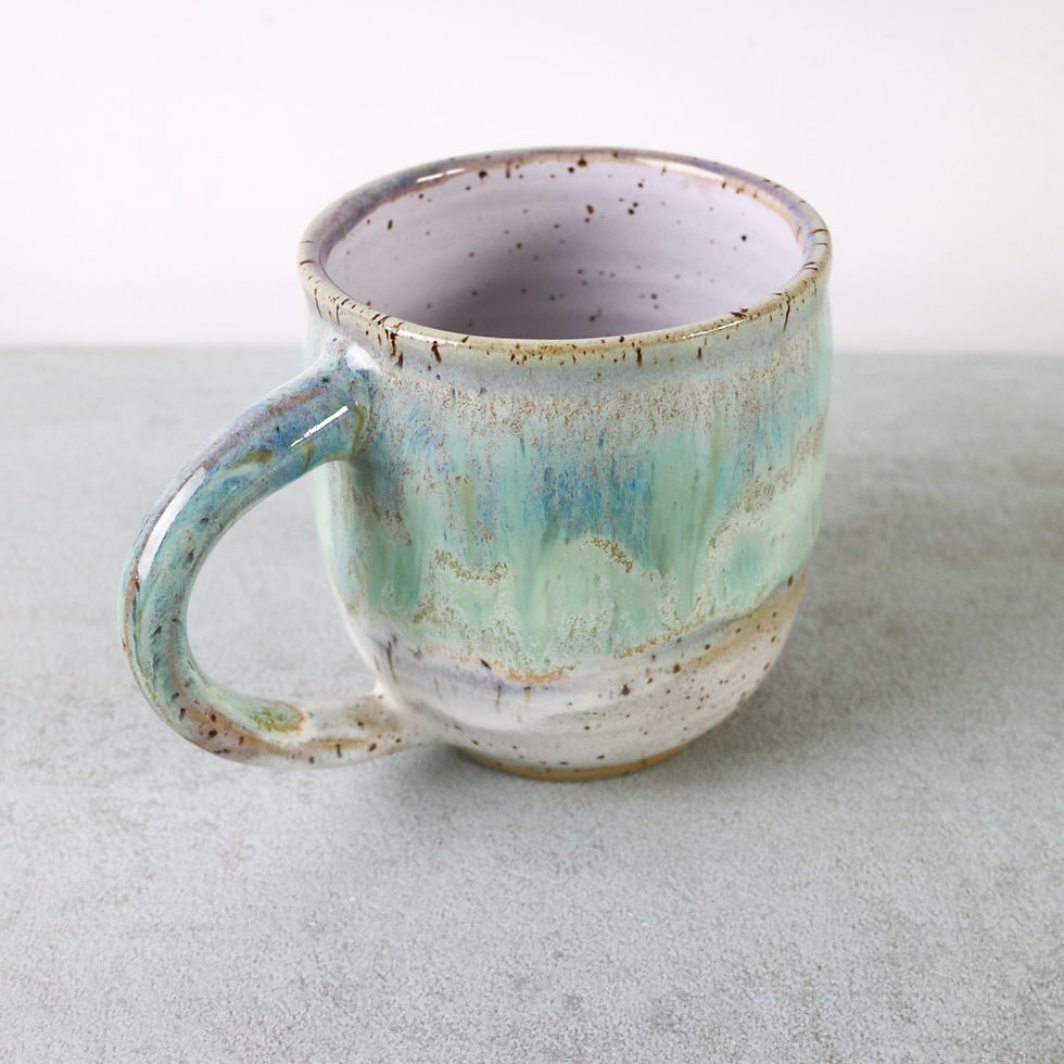 Thumbnail: Handmade Stoneware Mug with Blue-Green Glaze