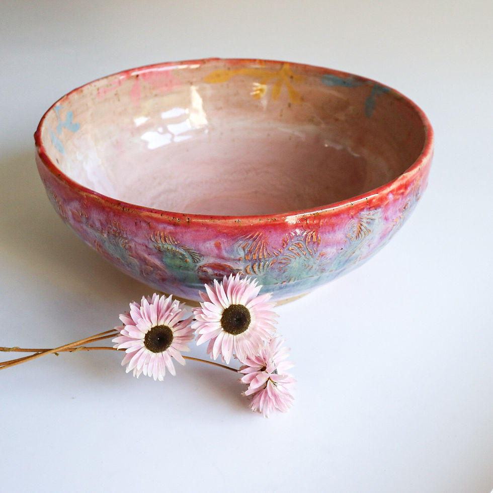 Thumbnail: Pink Handmade Ceramic Large Bowl