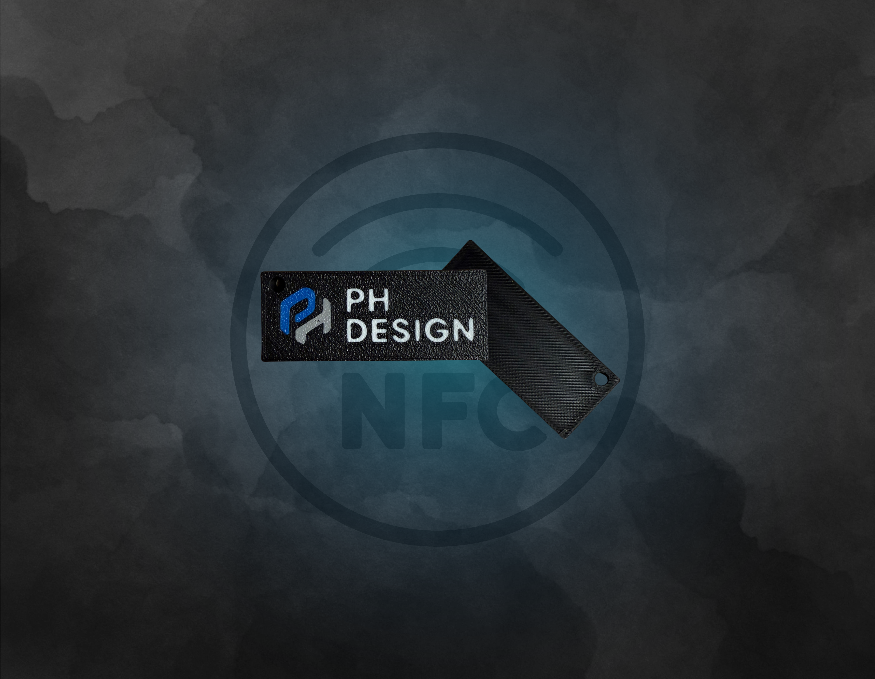 NFC Schlüsselanhänger 3D Druck Schwarz