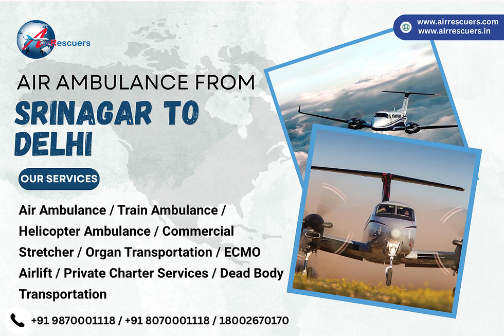 air ambulance from srinagar to delhi