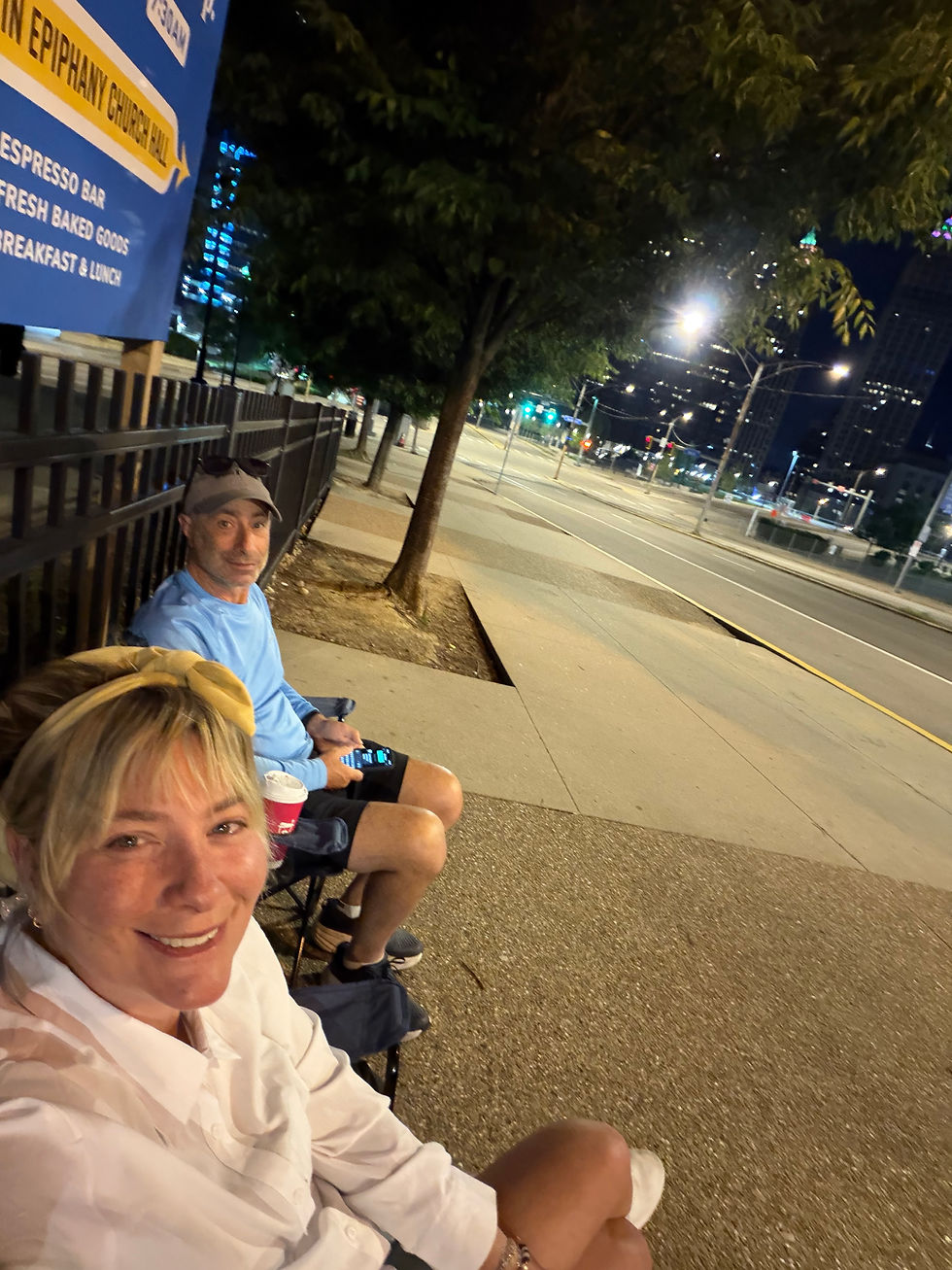 Waiting outside the venue at 4:45 am day of concert