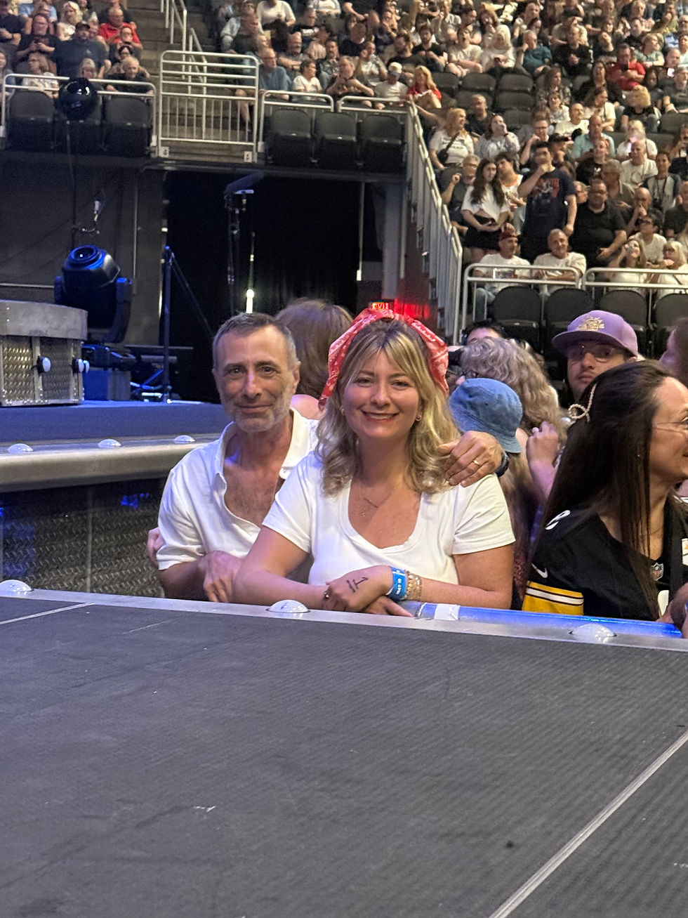 My Dad and I waiting in the Pit