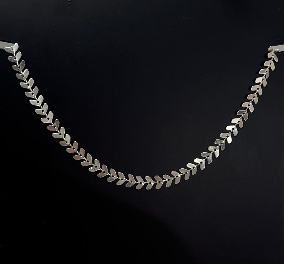 Miniatura: Choker Escama de Peixe 35cm - Prata 925