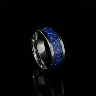 Thumbnail: Stainless steel 8mm opal band ring