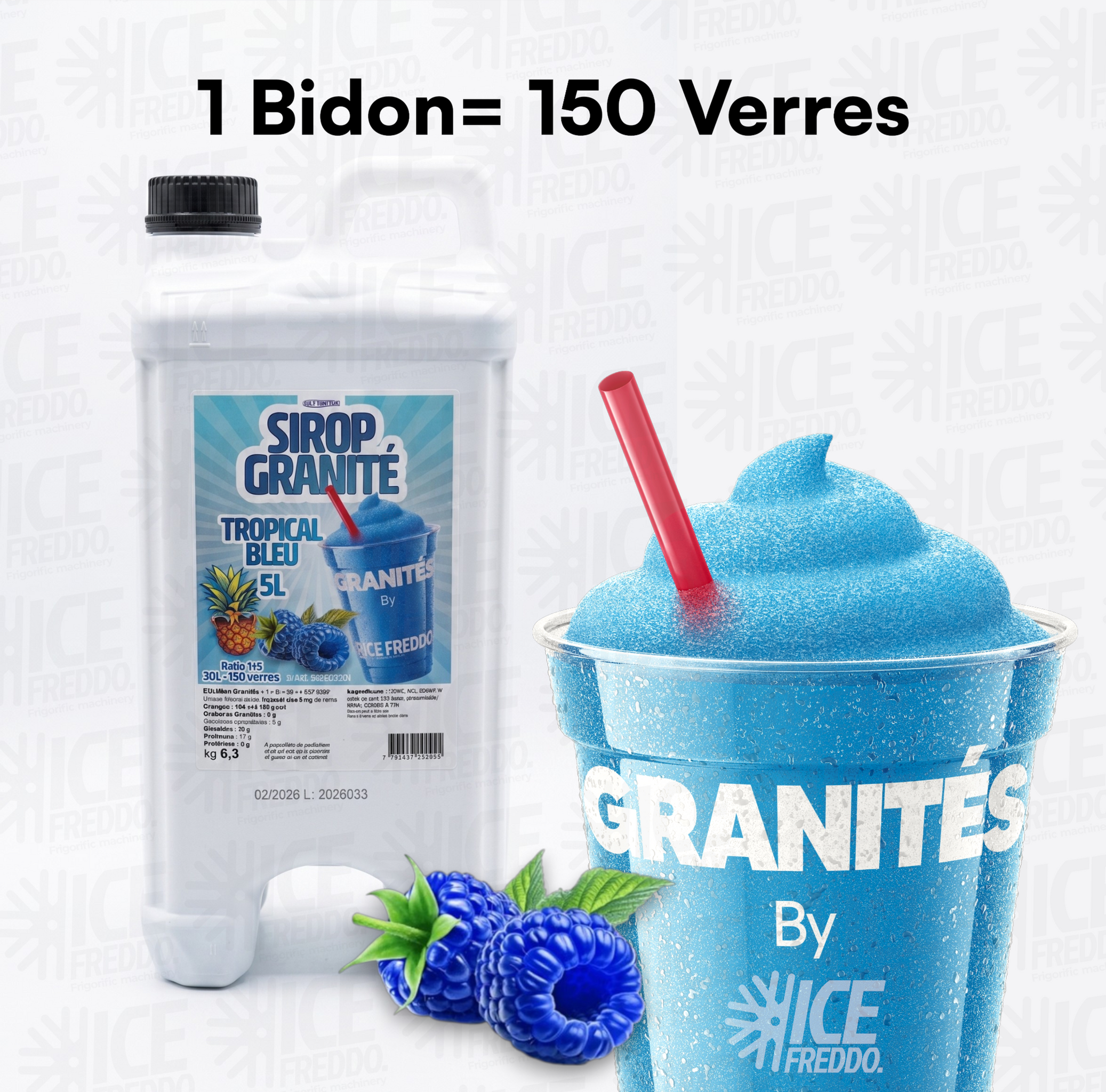 Sirop Granita – Tropical Bleu (5L) – Prêt à l’emploi – Ice Freddo®