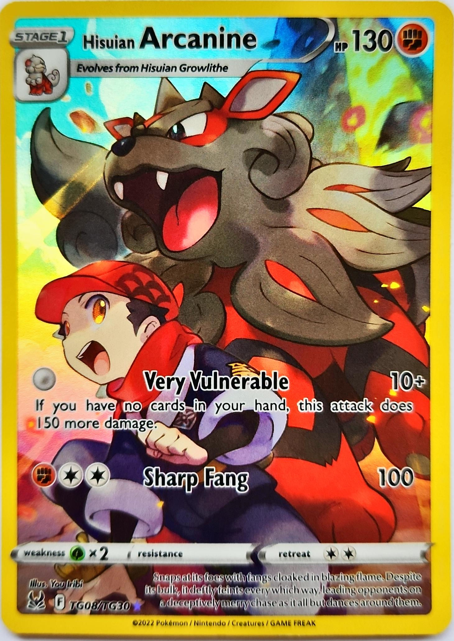 Hisuian Arcanine - TG08/TG30 - Holo Rare