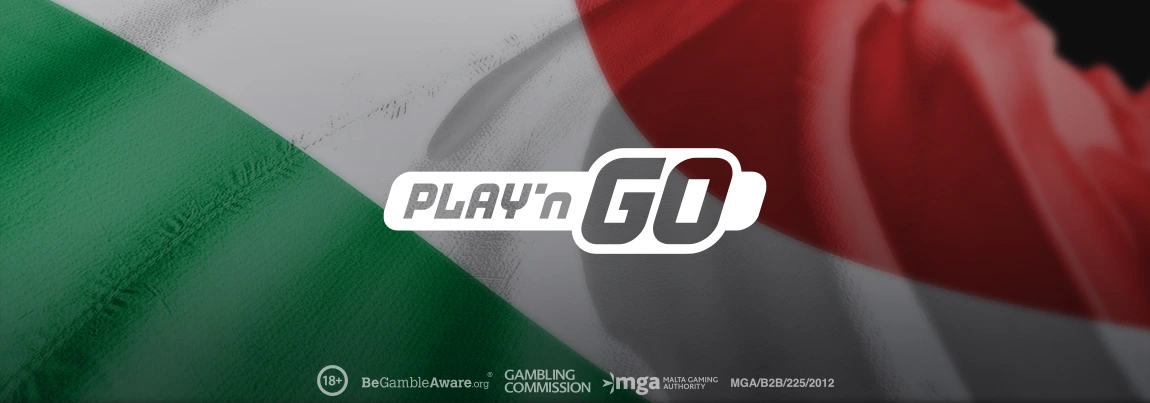 Italian flag with Play'n GO logo