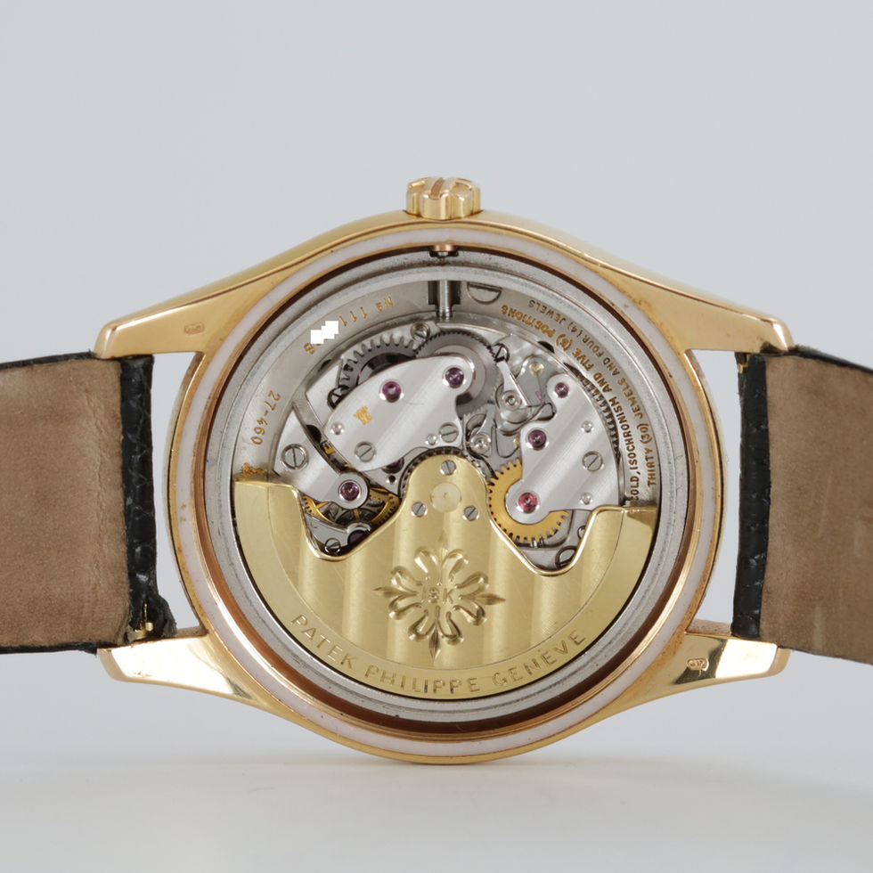 Movement In Patek Philippe Rose Gold Enamel Dial Calatrava Ref. 3428 Vintage Wrist Watch