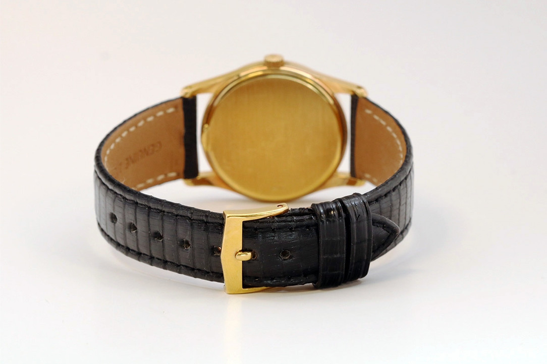 Back Of 1991 Patek Philippe Calatrava Ref. 3796J 18K Yellow Gold Wrist Watch