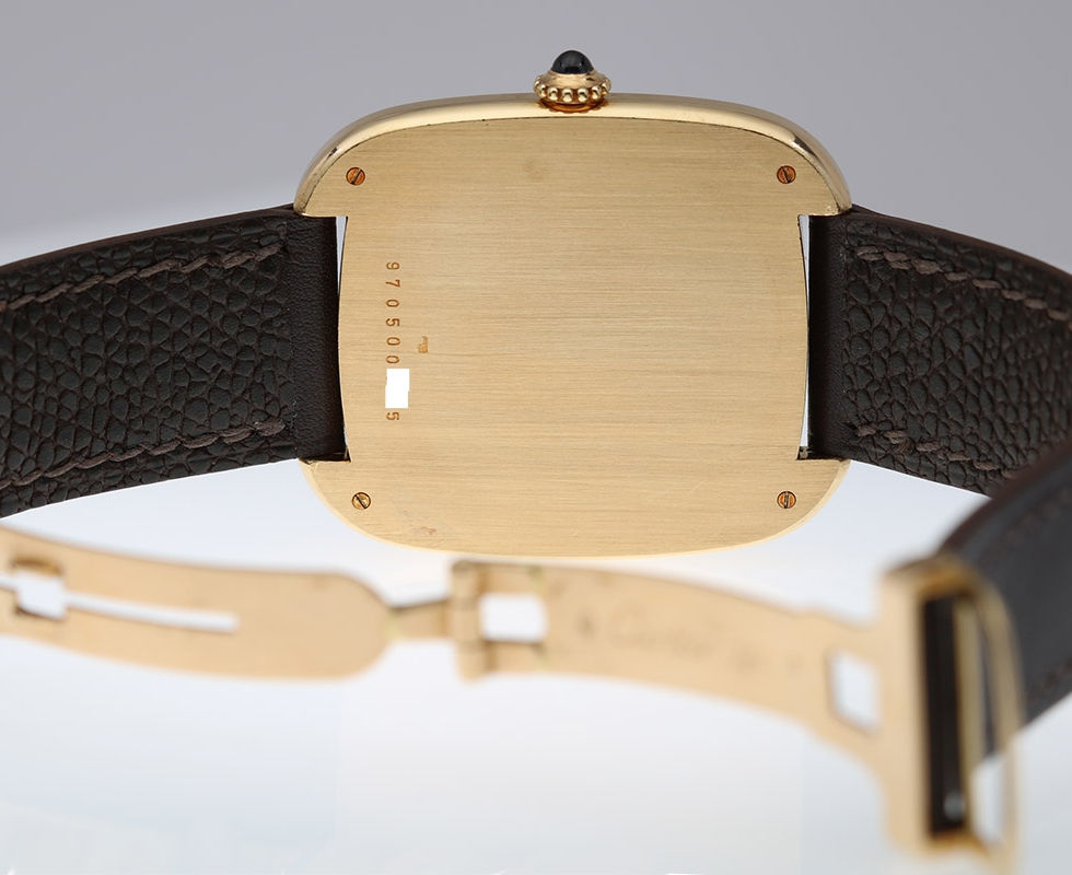 Case Back Of 1970's Cartier Paris Ellipse Gold Wrist Watch