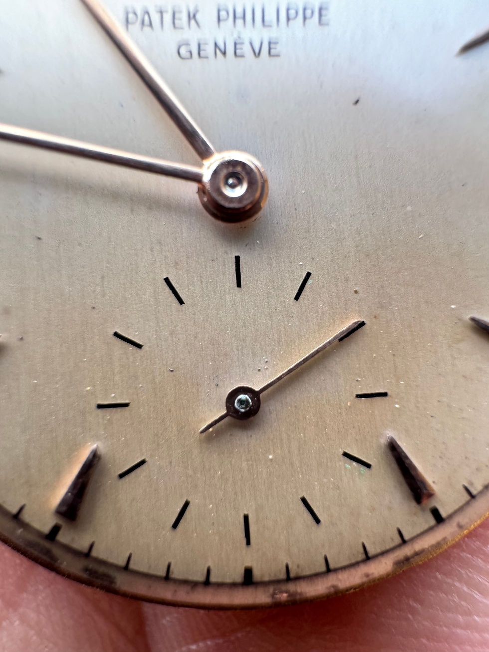 Close up of subsidiary seconds on watch dial