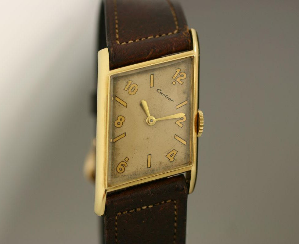 Cartier Asymmetrical Parallelogram Vintage Gold Watch Side