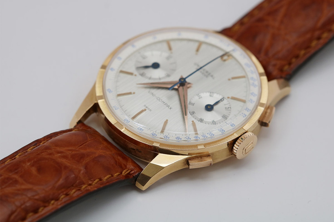 1954 Universal Geneve Uni-Compax Rose Gold Vintage Chronograph