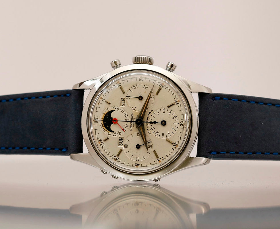 1956 Universal Geneve Stainless Steel Tri-Compax Ref. 22297 3