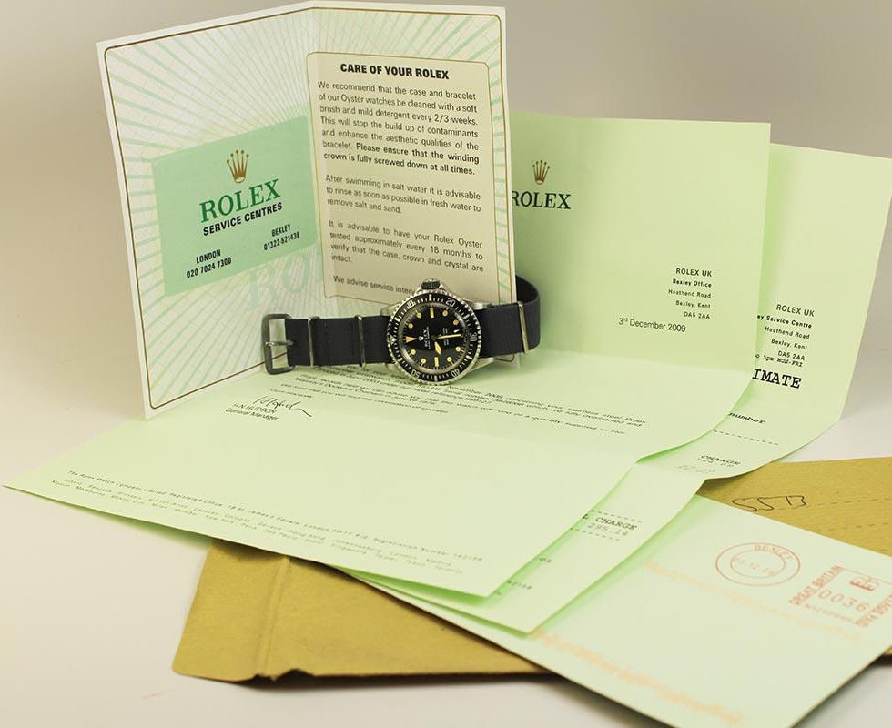1974 Rolex Military Submariner Ref. 5513 With Service Papers