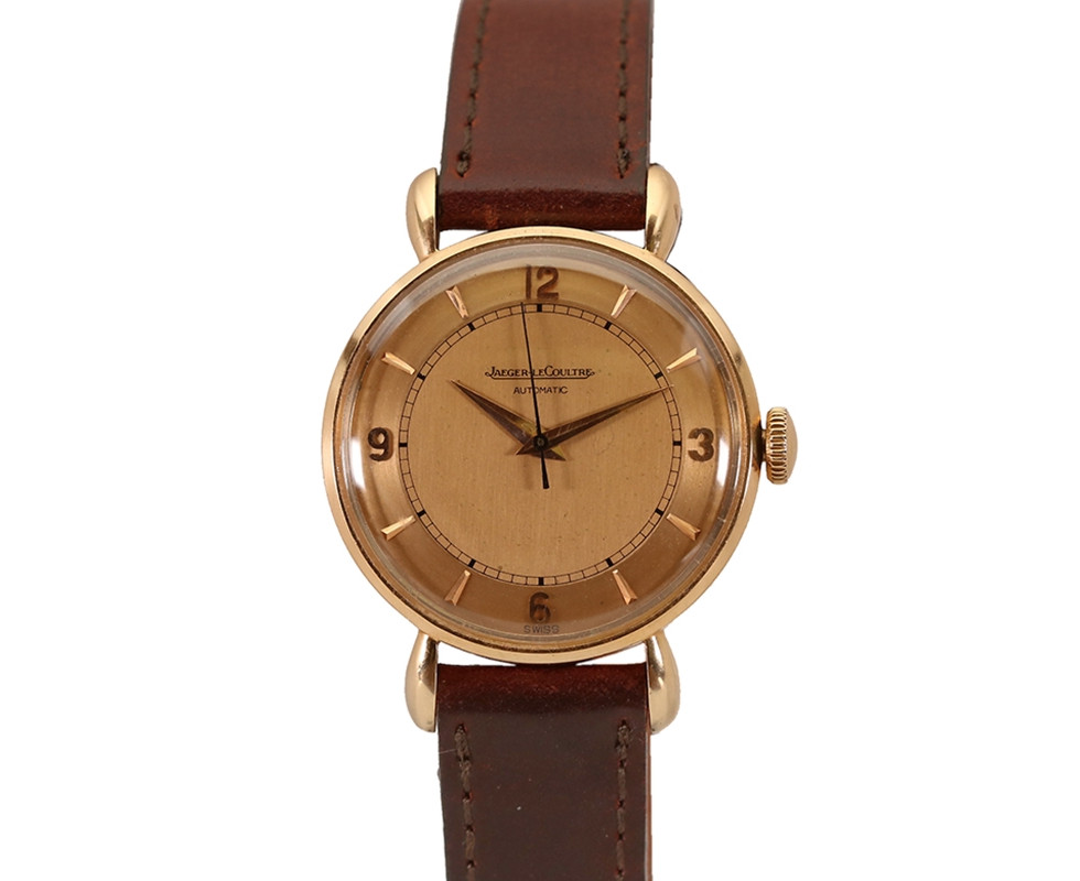 1950's 18k Pink Gold Jaeger LeCoultre Automatic Bumper Wrist Watch