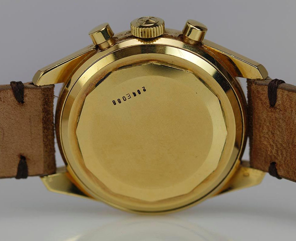 Case Back Of 1970's Zenith El Primero Gold Chronograph