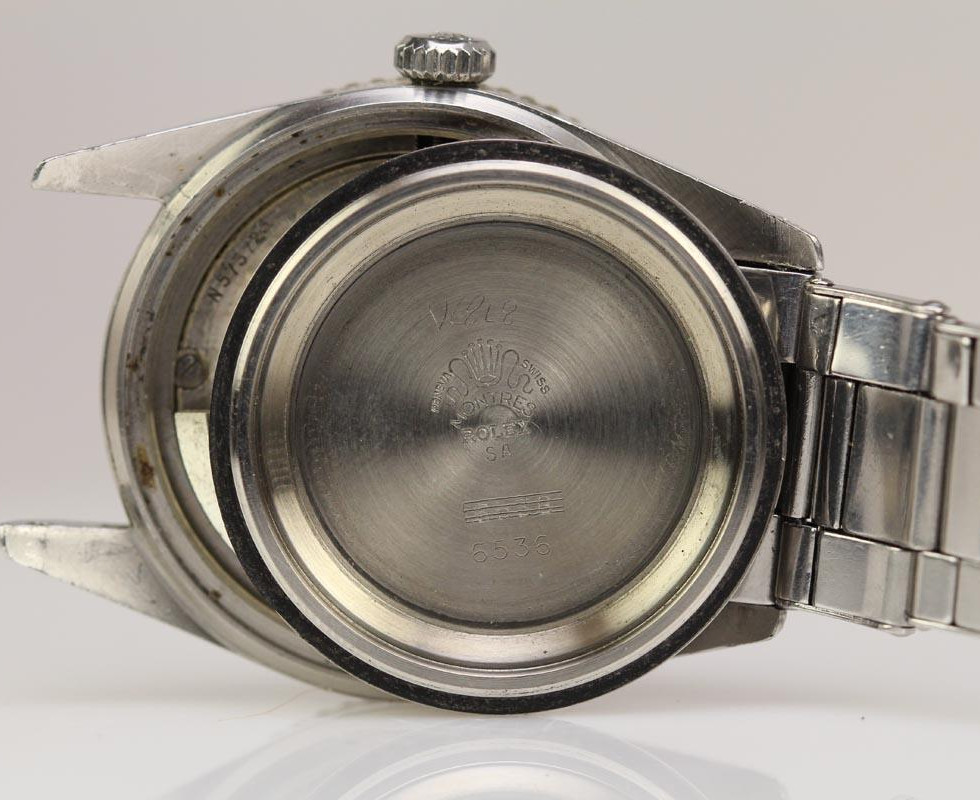 Inner Case Back of 1950's Rolex Submariner aka "Small Crown James Bond" Ref. 6536