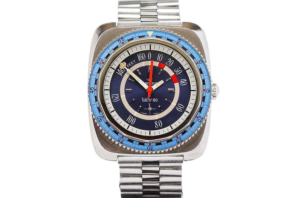 1970's Favre-Leuba Bathy 160 Stainless Steel Vintage Dive Watch Ref. 53253