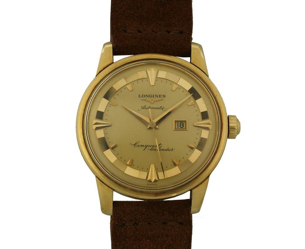 Vintage Longines Gold Conquest Calendar Ref 9005 With Hang Tag