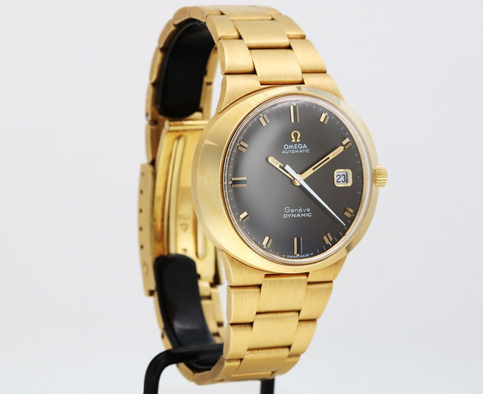 1970's MINT and RARE Omega Dynamic Wrist Watch in 18K Yellow Gold With Bracelet
