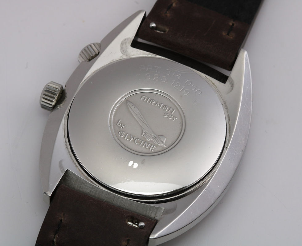 Case Back Of 1970's Glycine Airman SST aka 'Pumpkin' Ref. 323.1219
