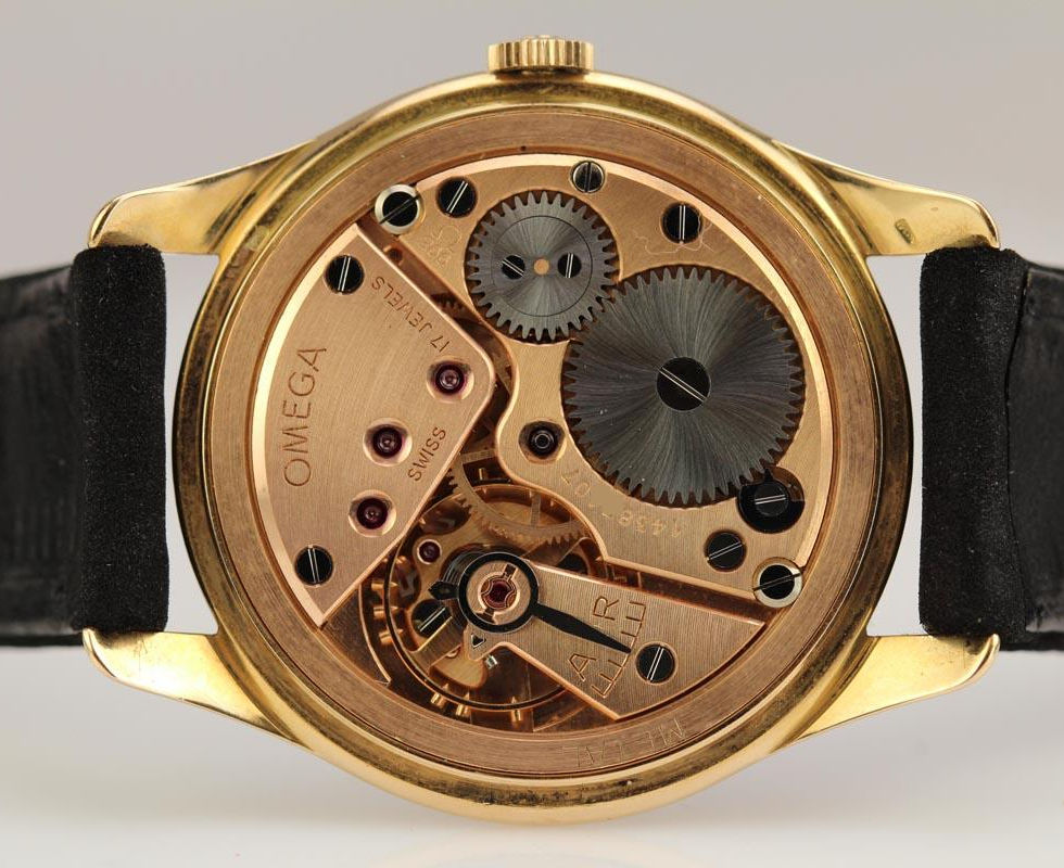 Movement Of 1950's Omega Oversized Calatrava 18K Rose Gold Watch Ref. 2620