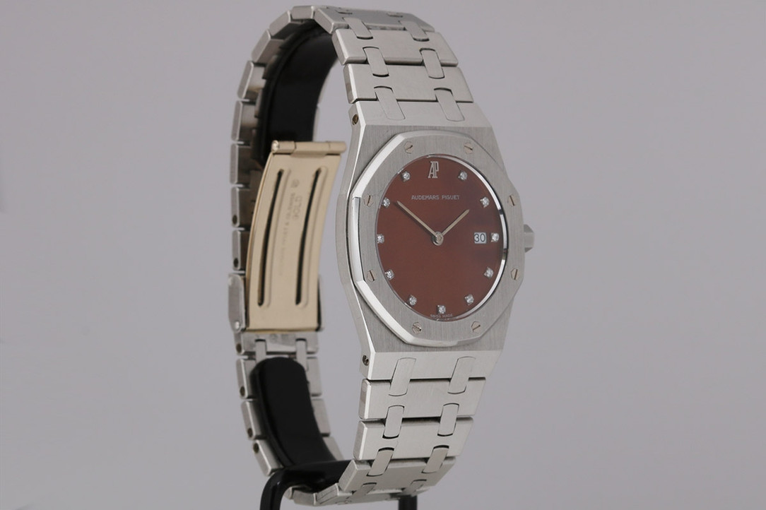 Audemars Piguet Royal Oak Platinum Wrist Watch With Diamond Dial Ref. 56175PT